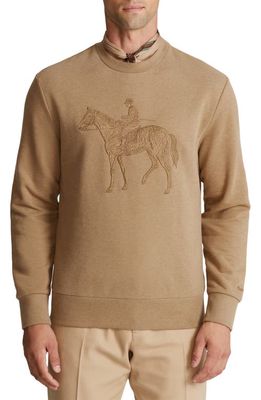 Ralph Lauren Purple Label Embroidered Standing Horse Sweatshirt in Classic Camel