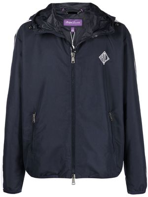 Ralph Lauren Purple Label Essex monogram hooded windbreaker jacket - Blue
