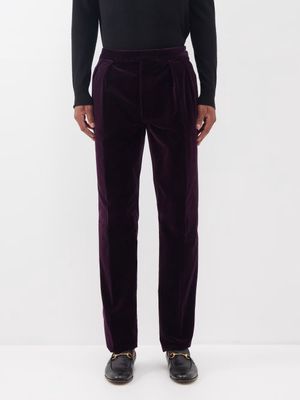 Ralph Lauren Purple Label - Gregory Velvet Suit Trousers - Mens - Purple