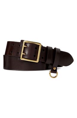 Ralph Lauren Purple Label Leather Utility Belt in Dark Brown