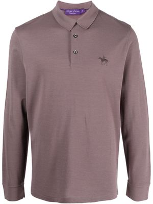 Ralph Lauren Purple Label logo-embroidered wool polo shirt