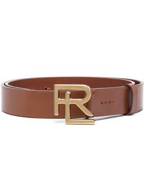 Ralph Lauren Purple Label logo-plaque leather belt - Brown