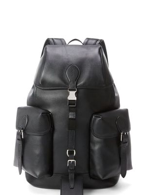 Ralph Lauren Purple Label medium foldover-top leather backpack - Black