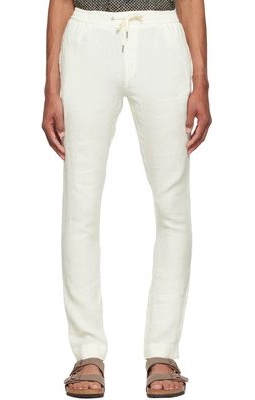 Ralph Lauren Purple Label Off-White Linen Trousers