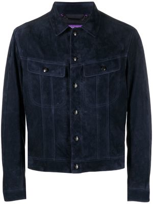 Ralph Lauren Purple Label panelled button-up jacket - Blue