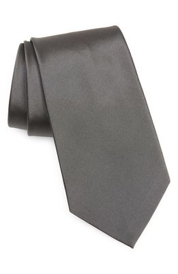 Ralph Lauren Purple Label Peau de Soie Solid Grey Silk Tie