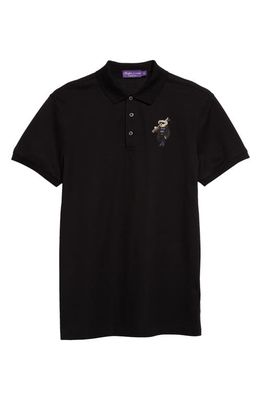 Ralph Lauren Purple Label Polo Bear Embroidered Polo in Cls Black