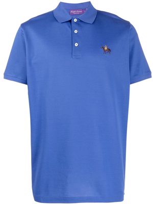 Ralph Lauren Purple Label Polo Pony-embroidered polo shirt - Blue