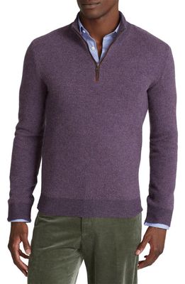 Ralph Lauren Purple Label Quarter Zip Cashmere Sweater in Grapede Melange