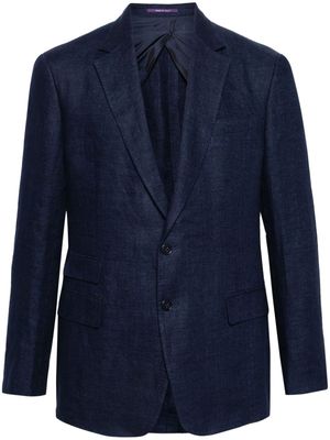 Ralph Lauren Purple Label single-breasted linen blazer - Blue