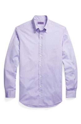 Ralph Lauren Purple Label Washed Pinpoint Oxford Button Down Shirt in Lavender