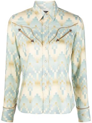 Ralph Lauren RRL Audrey geometric-print western shirt - Blue