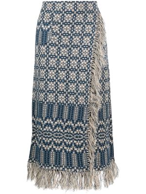 Ralph Lauren RRL geometric-pattern wrap skirt - Blue