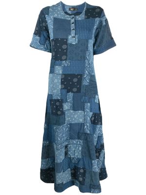 Ralph Lauren RRL Hattie patchwork midi dress - Blue