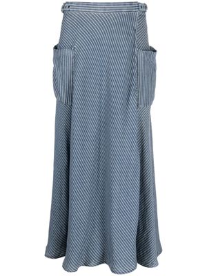 Ralph Lauren RRL high-waist striped A-line skirt - Blue