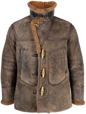 Ralph Lauren RRL Ideford shearling-lined leather jacket - Brown