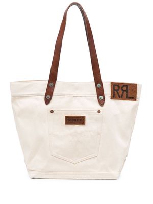 Ralph Lauren RRL leather-trim denim tote bag - Neutrals
