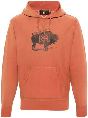 Ralph Lauren RRL logo-print dyed hoodie - Orange