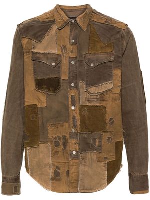 Ralph Lauren RRL patchwork-design cotton shirt - Brown