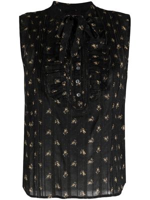 Ralph Lauren RRL patterned-jacquard sleeveless blouse - Black