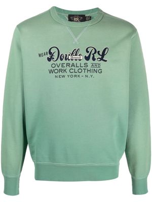 Ralph Lauren RRL slogan-print crew-neck sweatshirt - Green