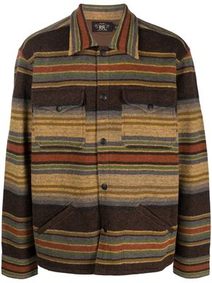 Ralph Lauren RRL striped wool shirt jacket - Brown
