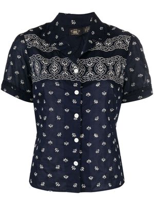 Ralph Lauren RRL Sylvie floral-embroidered blouse - Blue