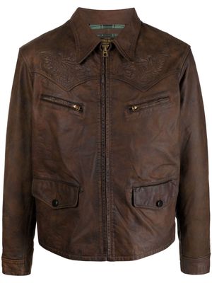 Ralph Lauren RRL Wheatley leather jacket - Brown