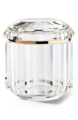 Ralph Lauren Small Leigh Lead Crystal Jar in Clear/Brass