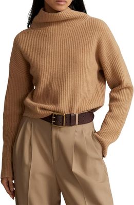 Ralph Lauren Wool & Cashmere Turtleneck Sweater in Collection Camel Melange