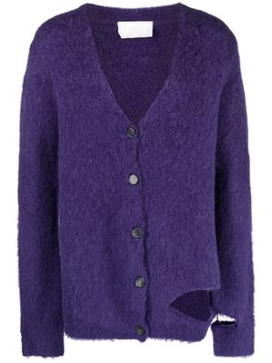 Ramael brushed alpaca wool-blend cardigan - Purple