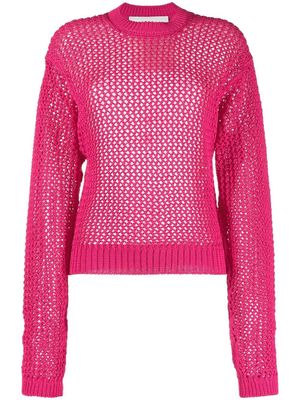 Ramael cotton open-knit jumper - Pink