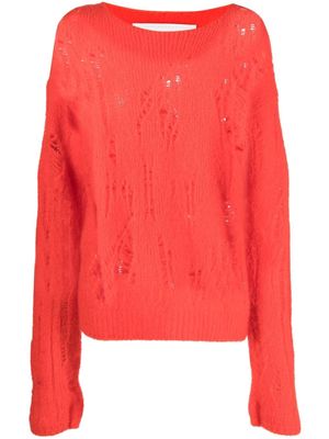 Ramael distressed knit jumper - Orange