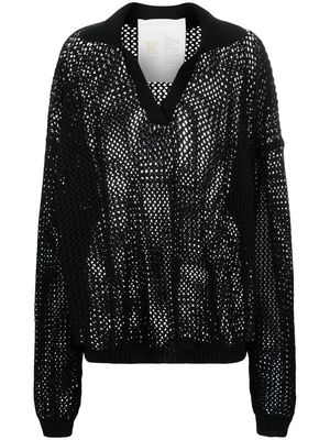 Ramael open-knit cotton jumper - Black