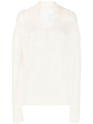Ramael sheer long-sleeve jumper - White
