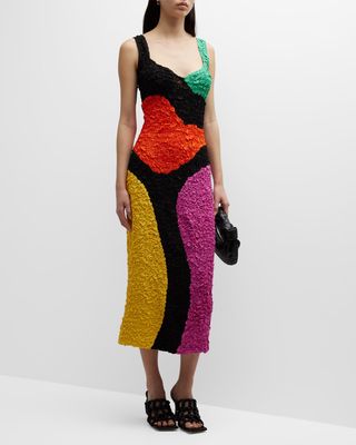 Ramona Sleeveless Colorblock Midi Column Dress