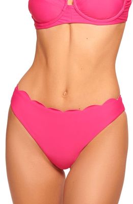 Ramy Brook Amani Scalloped Bikini Bottoms in Perfect Pink