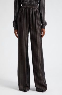 Ramy Brook Anahi Variegated Stripe Pants in Black Combo Striped Twill