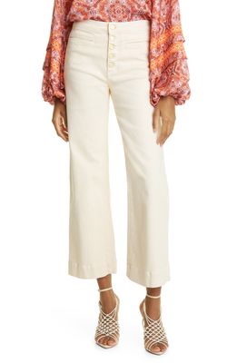 Ramy Brook Angela Exposed Button Fly Stretch Cotton Pants in Linen