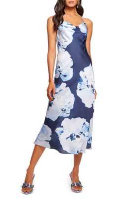 Ramy Brook Avery Floral Slipdress in Spring Navy Watercolor