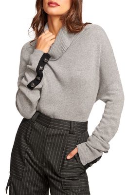 Ramy Brook Brianna Metallic Turtleneck Sweater in Grey