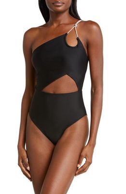 Ramy Brook India One-Shoulder One-Piece Swimsuit in Black