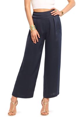 Ramy Brook Joss Crop Satin Pants in Navy