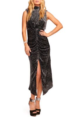 Ramy Brook Lennon Animal Print Sleeveless Velvet Maxi Dress in Black Combo Printed Velvet