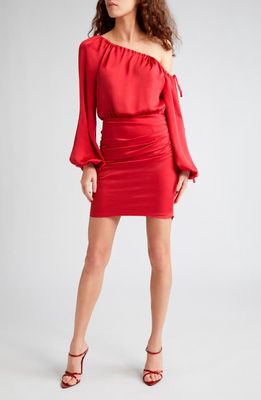 Ramy Brook Louisa Off the Shoulder Long Sleeve Minidress in Soiree Red
