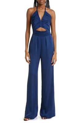 Ramy Brook Maddy Cutout Halter Jumpsuit in Spring Navy