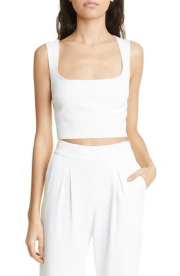 Ramy Brook Prinsley Square Neck Crop Tank in Ivory