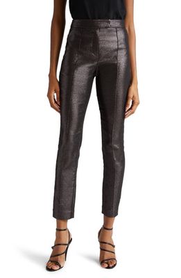 Ramy Brook Saylor Slim Fit Ankle Pants in Zink Metallic Suiting