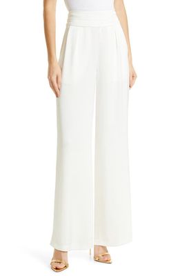 Ramy Brook Wide Leg Silk Pants in Ivory