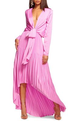 Ramy Brook Zaylee Long Sleeve High-Low Dress in Pink Orchid